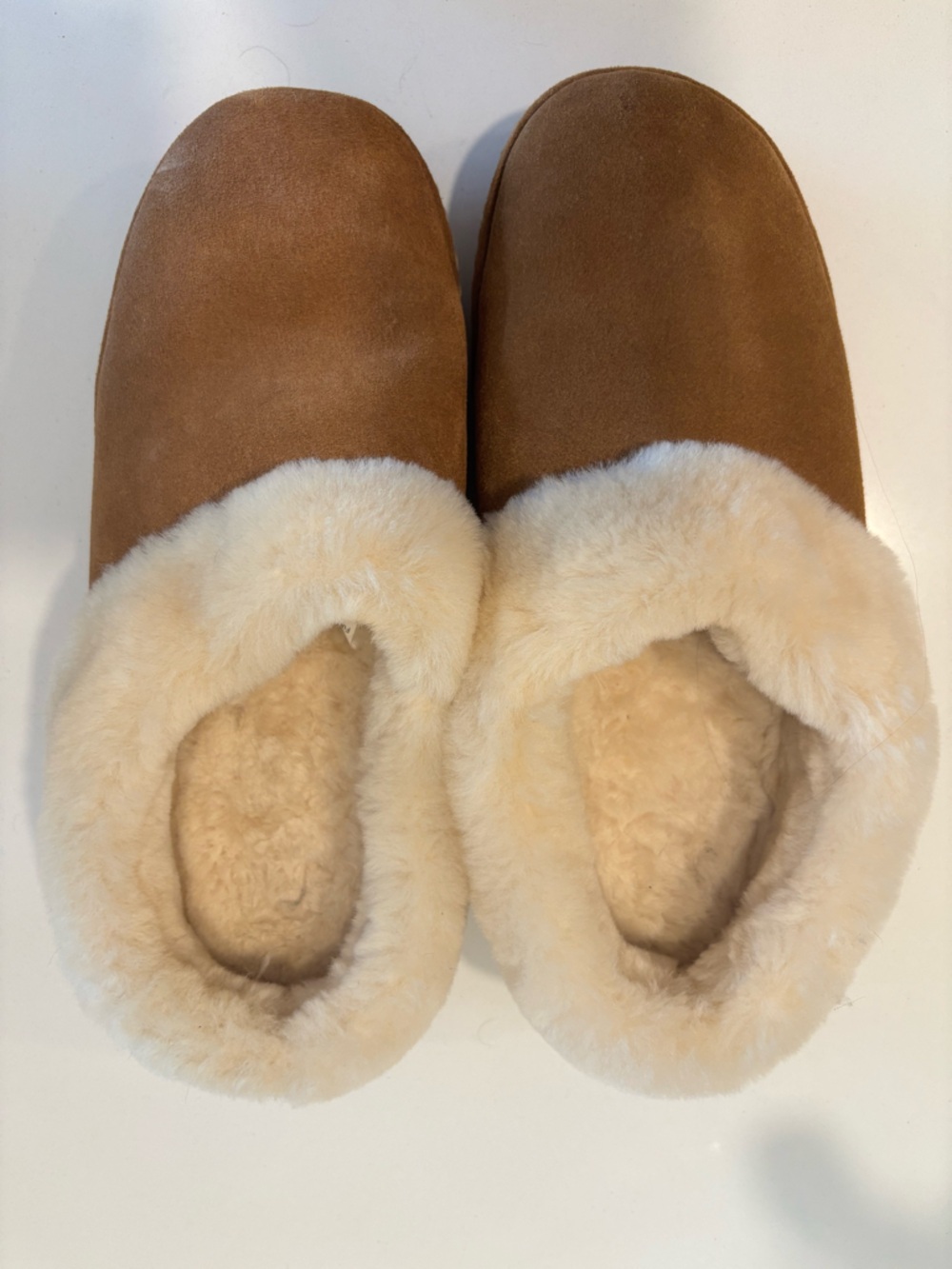 L.L. Bean Chestnut Brown Shearling-Lined Slippers